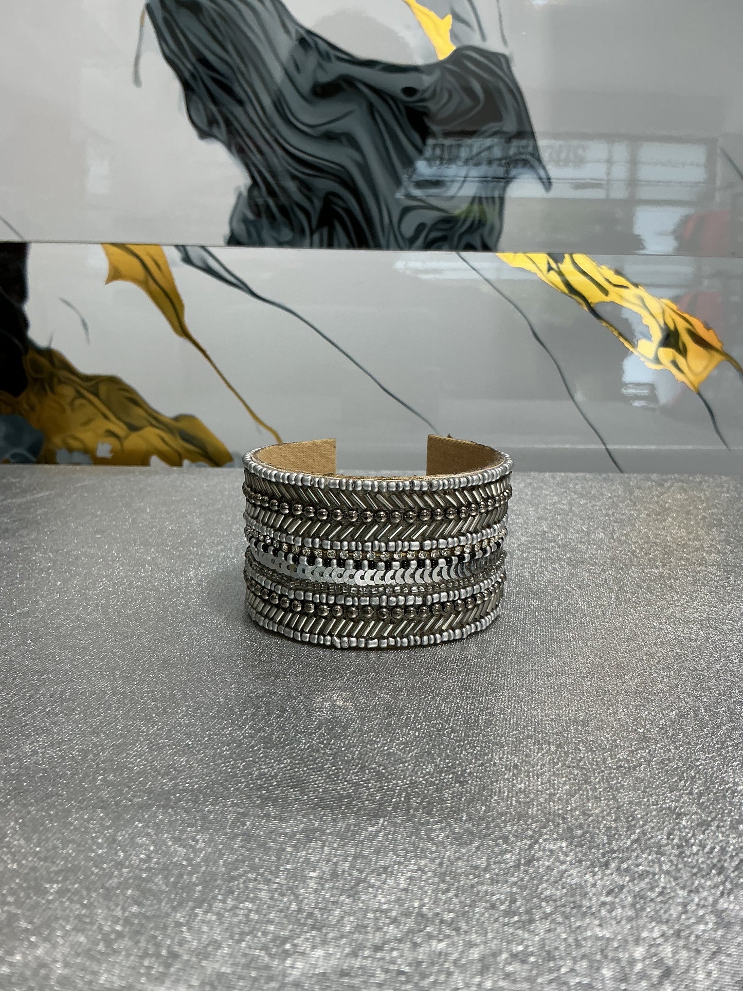 Pulsera plata ancha
