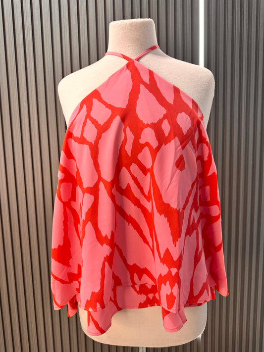 Top Red & Pink Ruffle