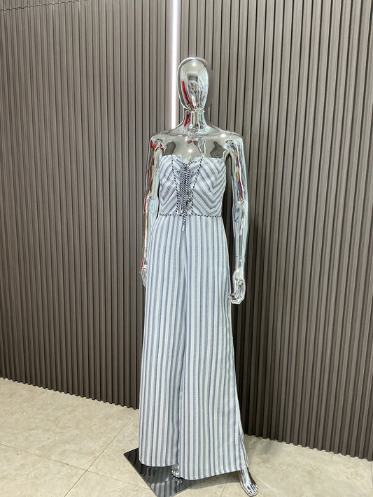 Strapless Cross Jumpsuit