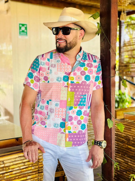 Pink mosaic shirt