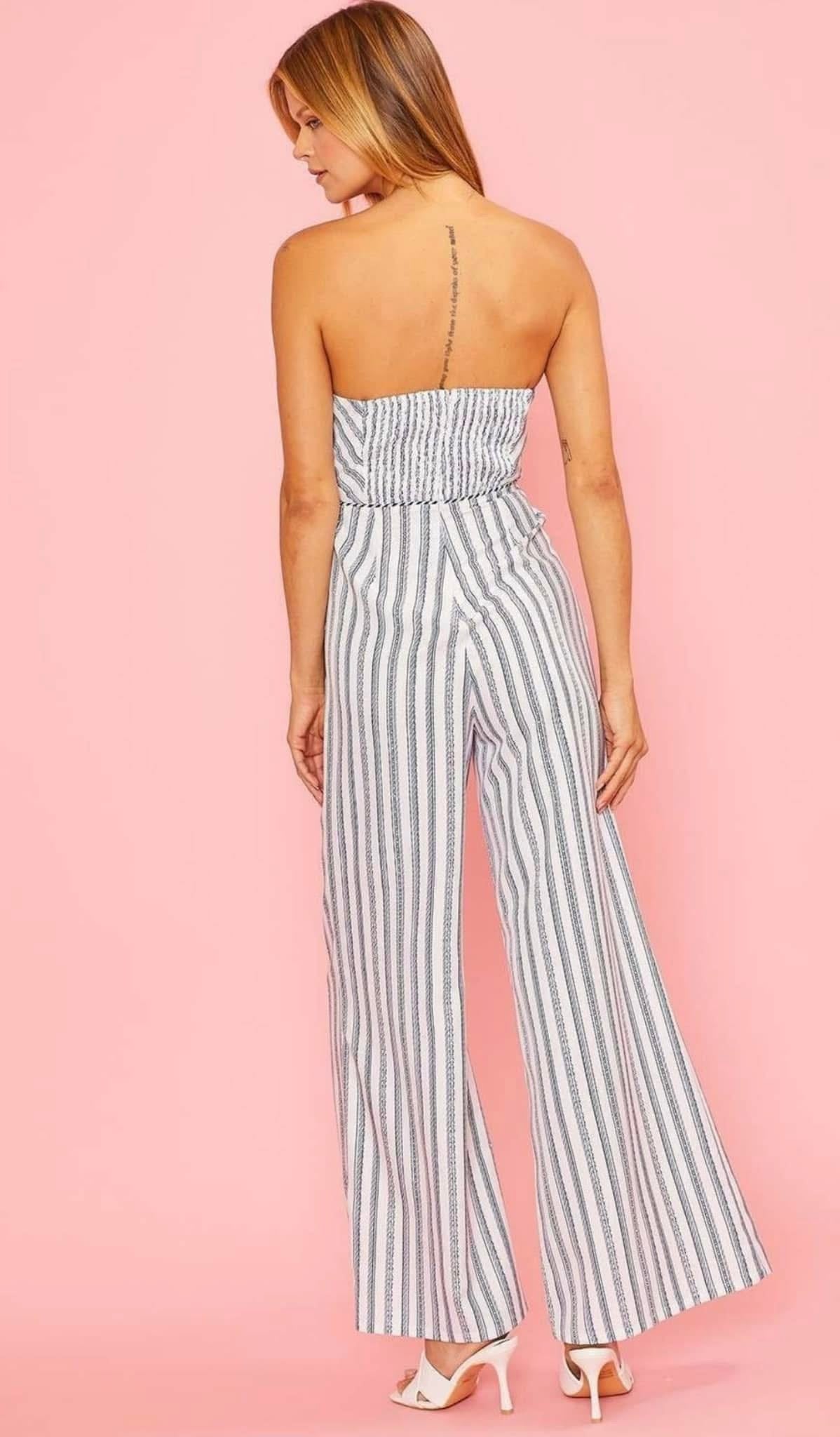 Strapless Cross Jumpsuit